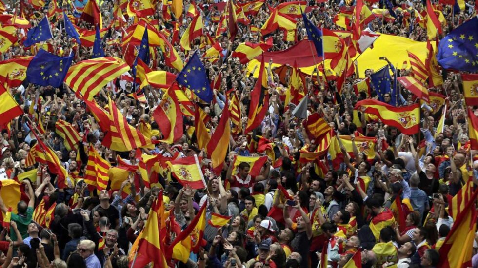 Manifestación del 8-O en Barcelona contra el independentismo catalán