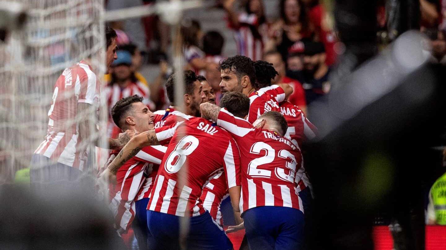 Los jugadores del Atlético de Madrid celebrando un gol.