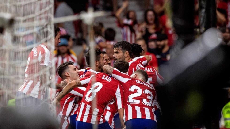 Los jugadores del Atlético de Madrid celebrando un gol.