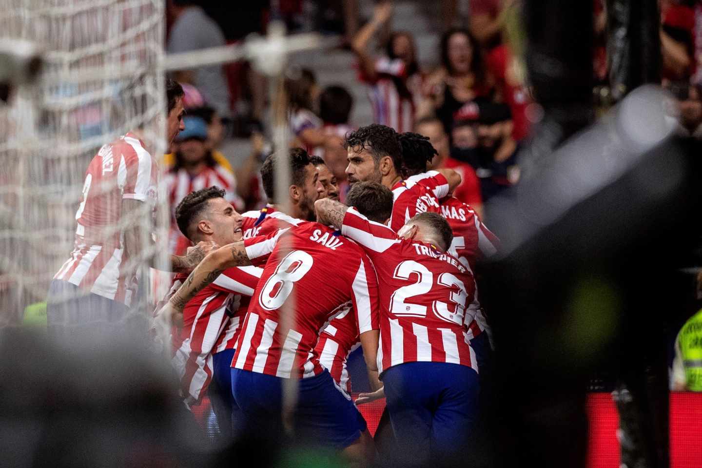 Los jugadores del Atlético de Madrid celebrando un gol.