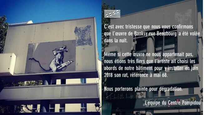 Roban un Banksy del Pompidou de París