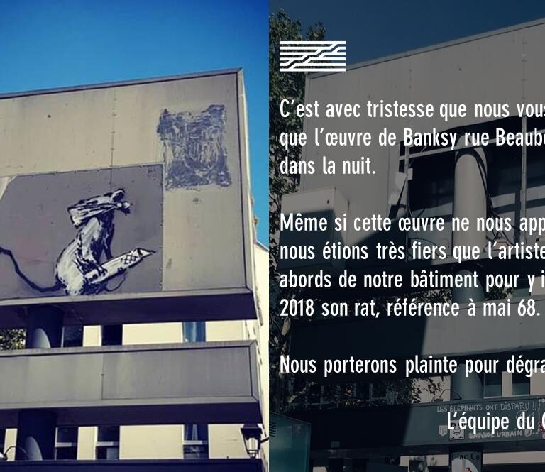 Roban un Banksy del Pompidou de París
