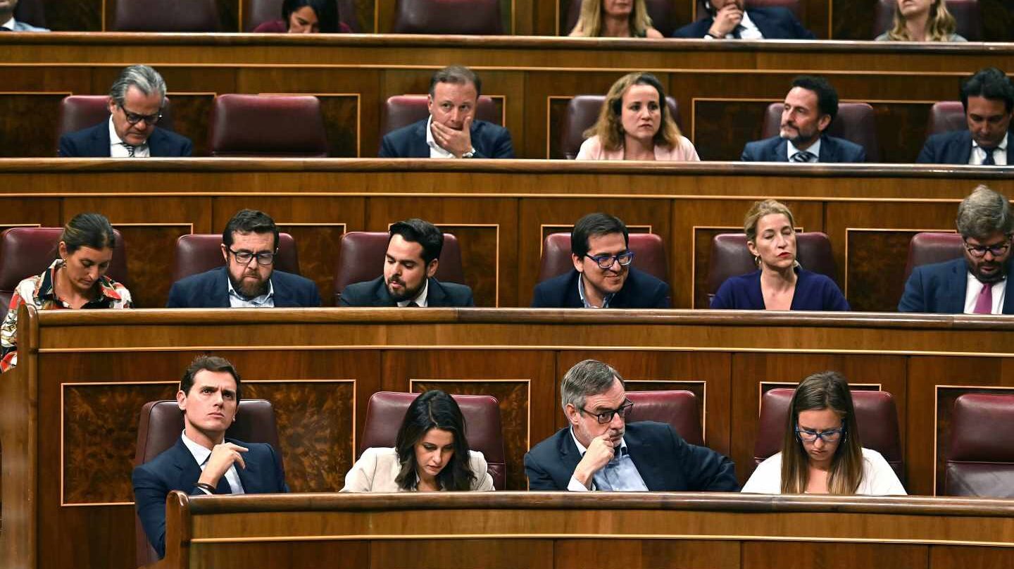 El Grupo Parlamentario de Ciudadanos, este martes en el Congreso.