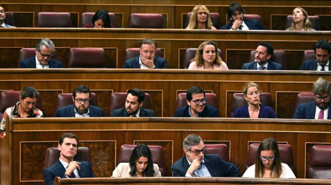 El Grupo Parlamentario de Ciudadanos, este martes en el Congreso.