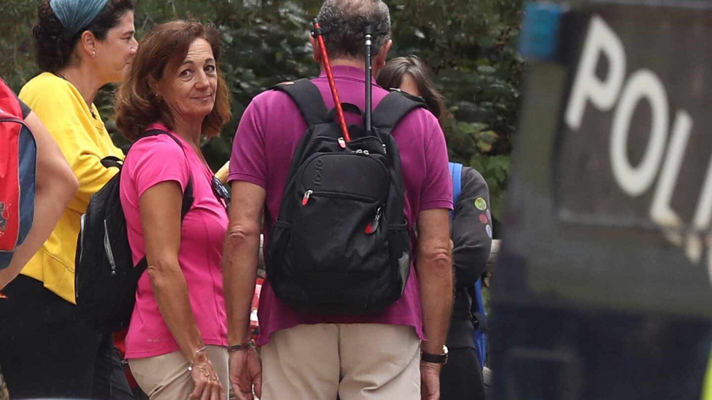 Dolores Fernández Ochoa, hermana de Blanca, durante las labores de búsqueda de la ex esquiadora.