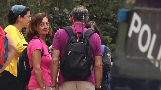 Dolores Fernández Ochoa, hermana de Blanca, durante las labores de búsqueda de la ex esquiadora.