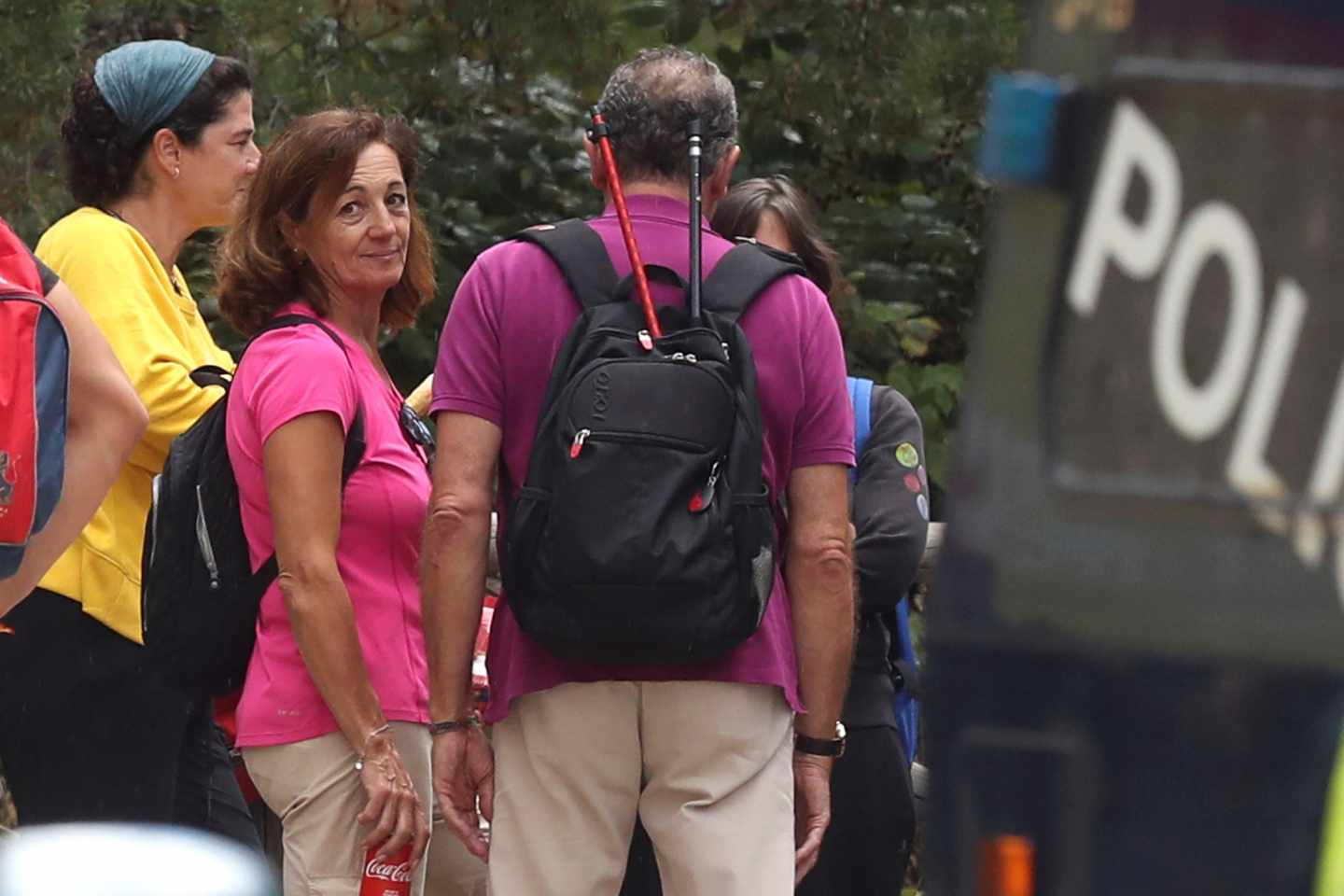 Dolores Fernández Ochoa, hermana de Blanca, durante las labores de búsqueda de la ex esquiadora.