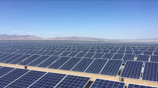 Una planta de energía solar fotovoltaica.