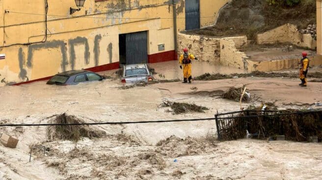 Onteniente desbordado por las lluvias. Graves inundaciones en Onteniente.