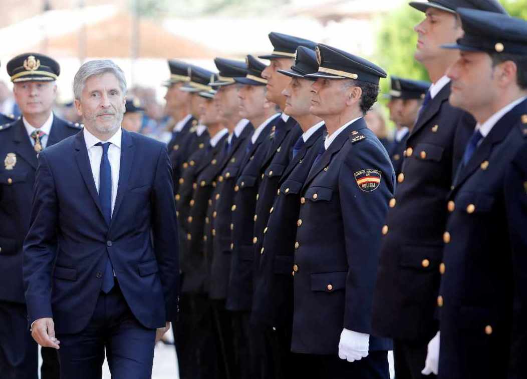 El ministro del Interior en funciones, Fernando Grande-Marlaska, en un acto de la Policía Nacional.