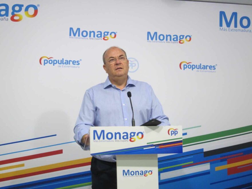 José Antonio Monago, durante un acto de campaña en las autonómicas de 2019.