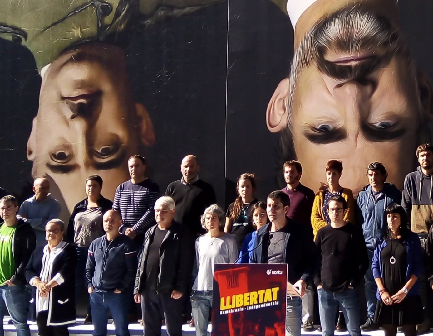 José Antonio López Ruiz, alias 'Kubati', durante un acto de Sortu contra la sentencia del procés.