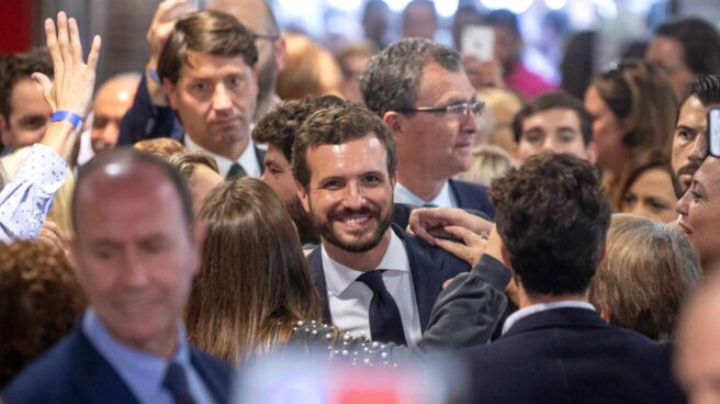 Pablo Casado en un acto este martes en Murcia