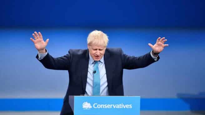 Boris Johnson durante su discurso en la conferencia del Partido Conservador