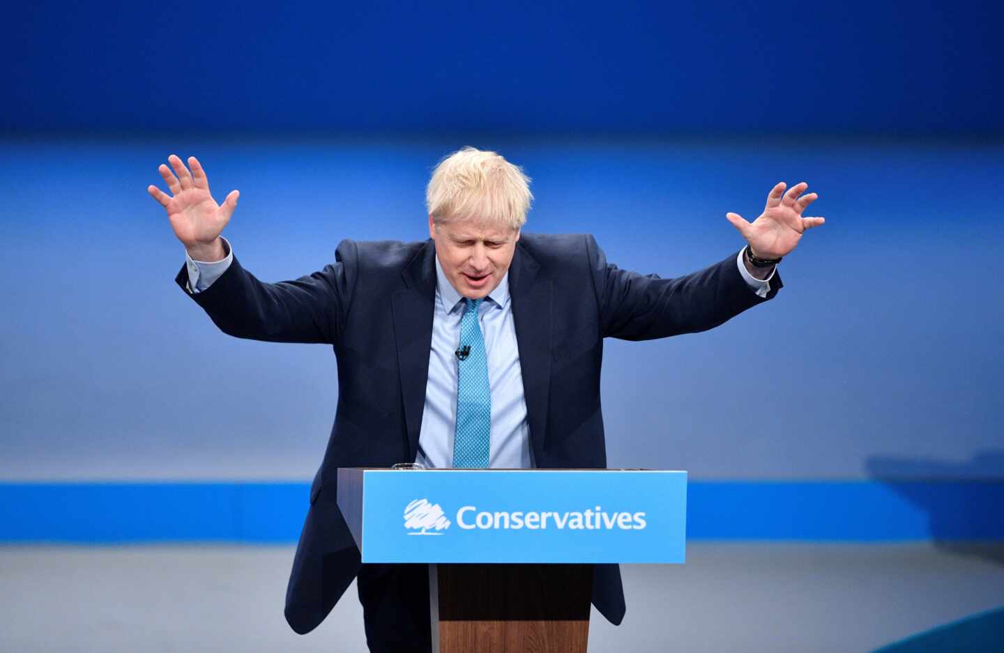 Boris Johnson durante su discurso en la conferencia del Partido Conservador