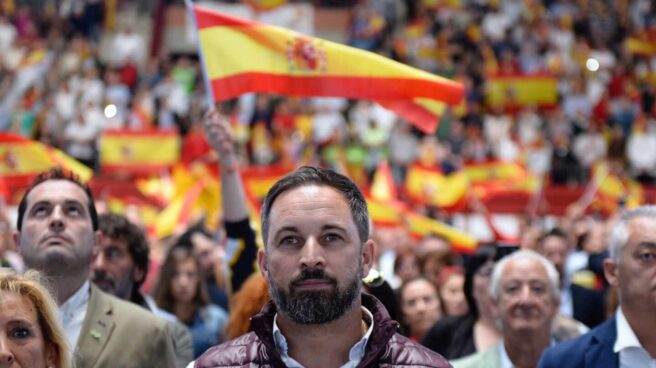 El presidente de Vox, Santiago Abascal, protagoniza un acto público en Arroyo de la Encomienda,.