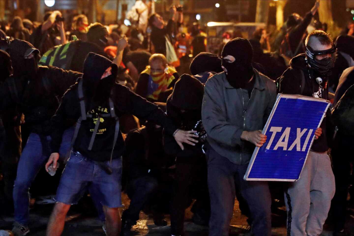 Disturbios en Barcelona en la huelga general.