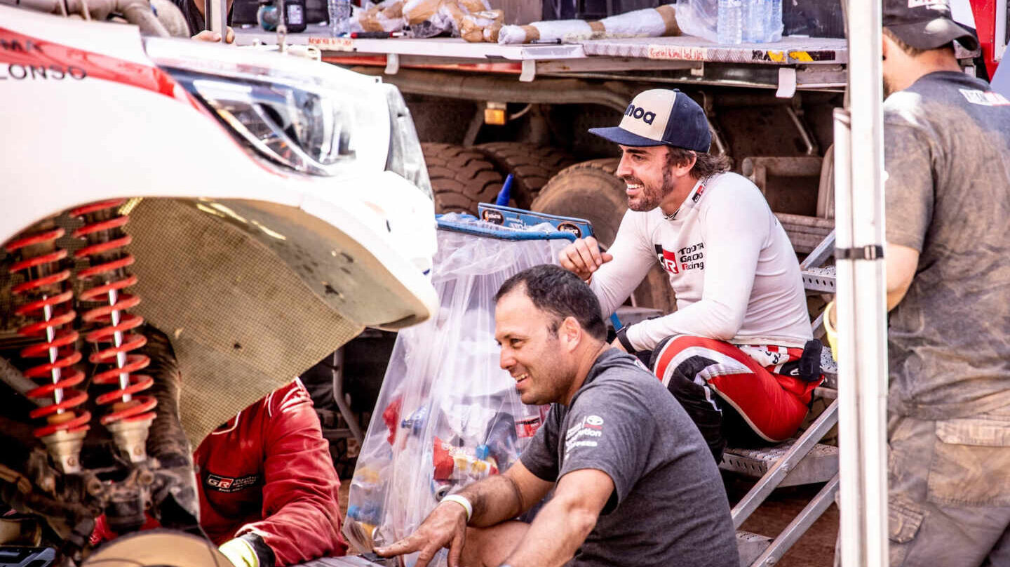 Fernando Alonso durante el último Rally de Marruecos