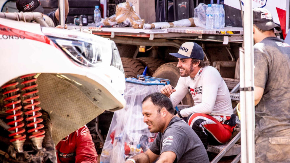 Fernando Alonso durante el último Rally de Marruecos