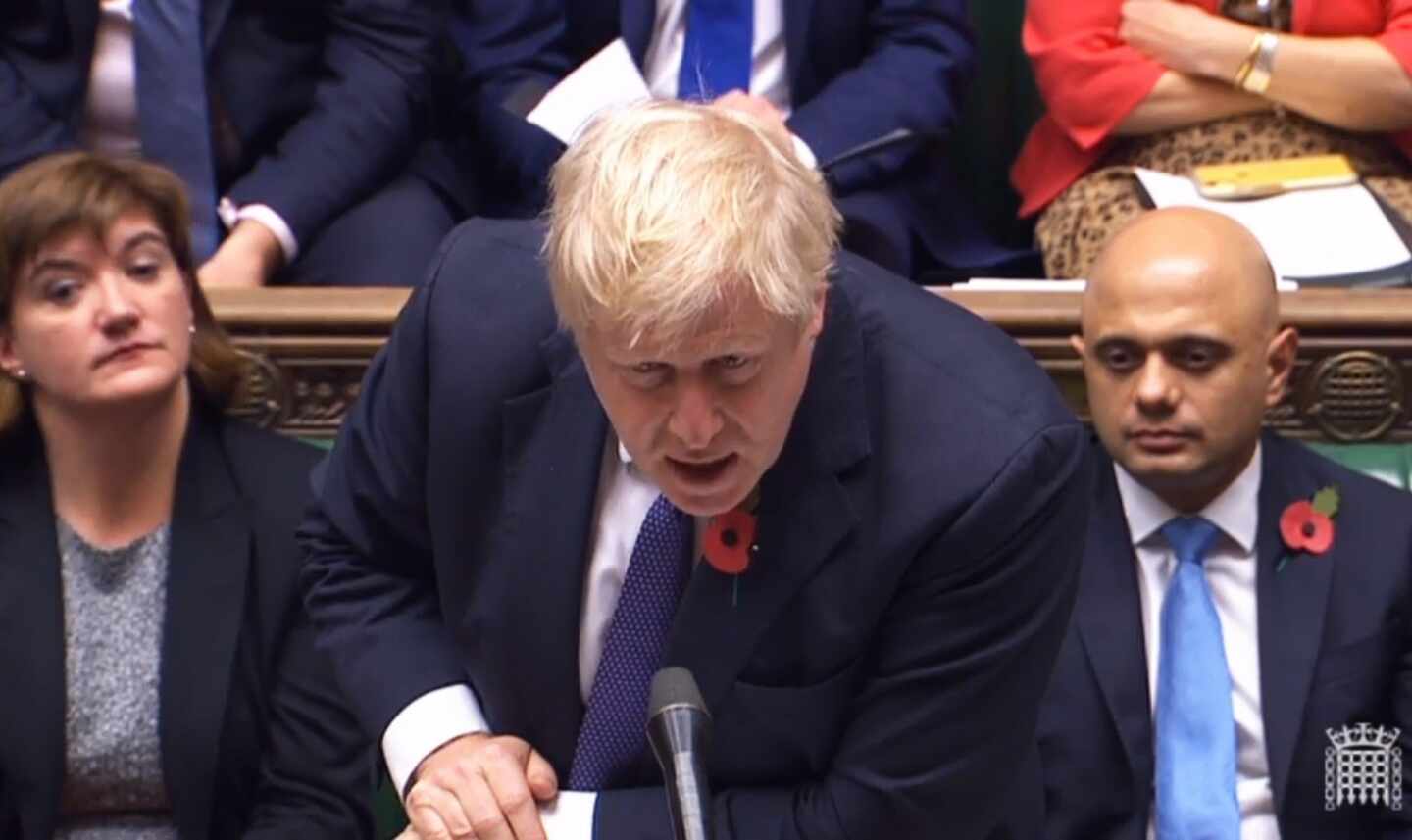 Boris Johnson en el Parlamento británico