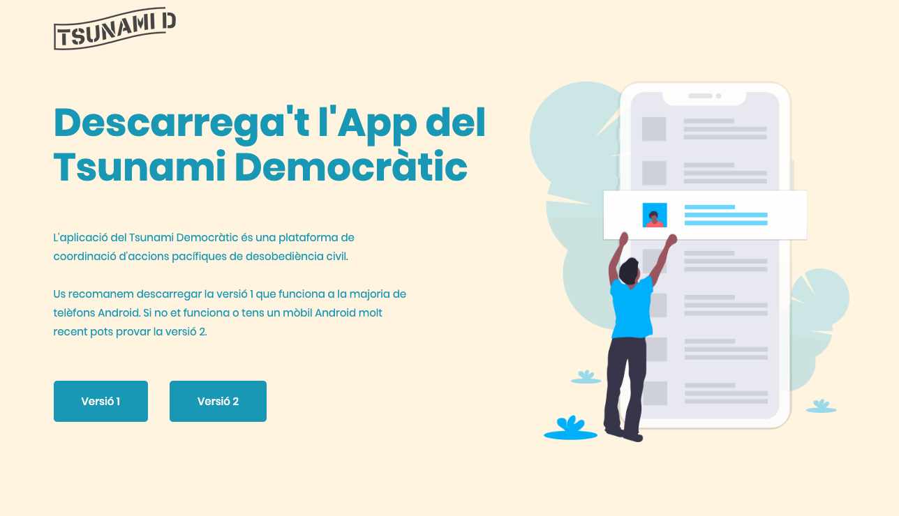 Tsunami Democràtic crea una app para coordinar a los independentistas