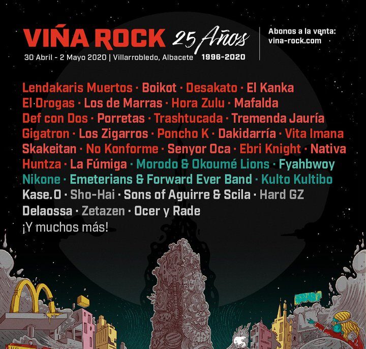El festival Viña Rock anuncia el primer avance de su cartel