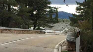 El helicóptero que trasladará a El Pardo el féretro de Franco, en el Valle de los Caídos