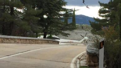El helicóptero que trasladará a El Pardo el féretro de Franco, en el Valle de los Caídos