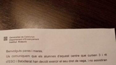 Varios institutos catalanes llaman a la huelga “contra la represión franquista”