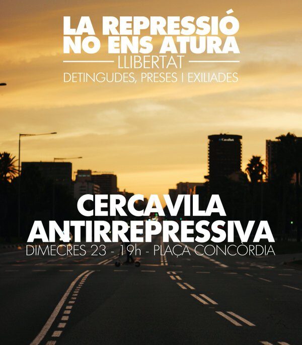 Los CDR y la CUP convocan una manifestación contra la represión hoy a las 19 horas
