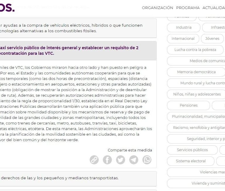 Podemos quiere que los autónomos del taxi sean servicio público de interés general