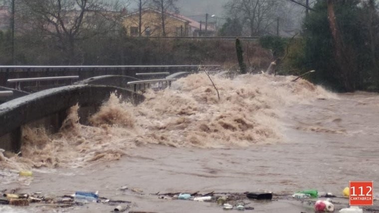 Tramos de los ríos Saja, Pas y Escudo (Cantabria) en seguimiento por desbordamiento