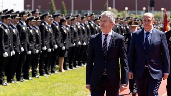 El ministro Grande-Marlaska y el director general de la Policía, Francisco Pardo Piqueras.