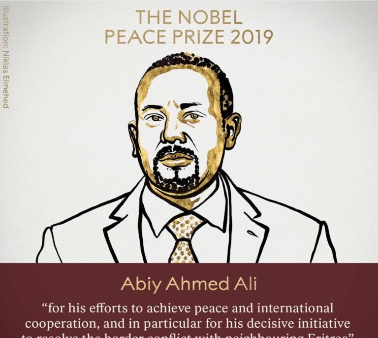 El primer ministro de Etiopía, Abiy Ahmed Ali, premio Nobel de la Paz