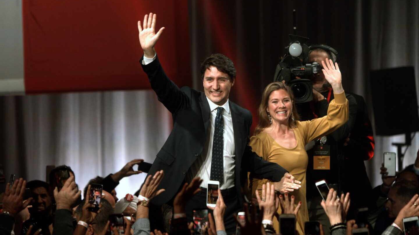 Justin Trudeau y su esposa Sophie en Montreal
