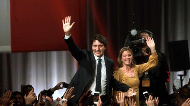 Justin Trudeau y su esposa Sophie en Montreal