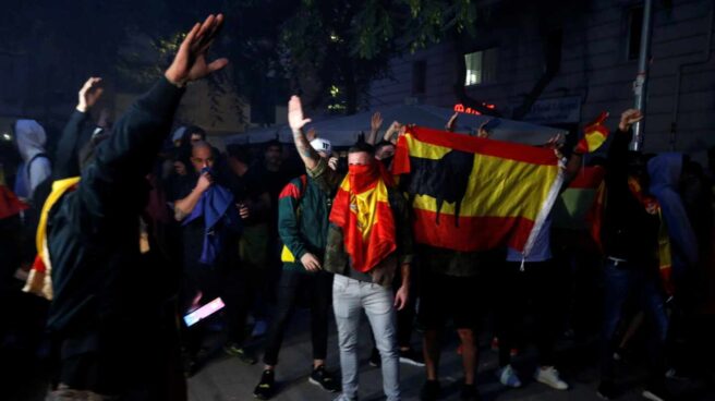 Concentración de ultras en Barcelona.