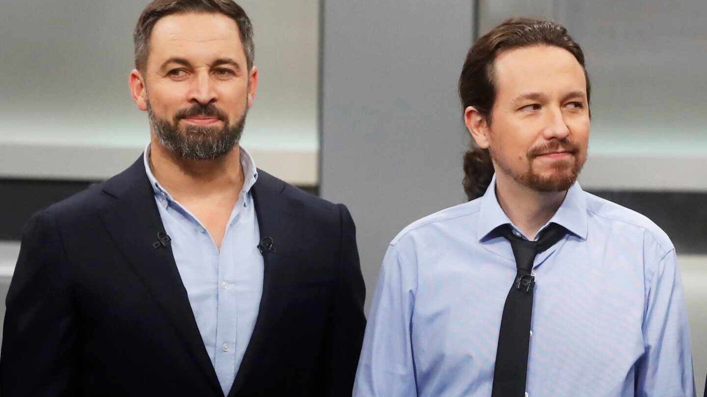 El líder de Vox, Santiago Abascal y el ex líder de Podemos, Pablo Iglesias.