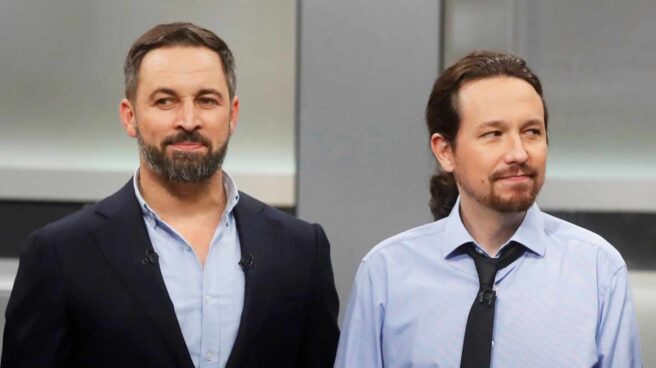 El líder de Vox, Santiago Abascal y el ex líder de Podemos, Pablo Iglesias.