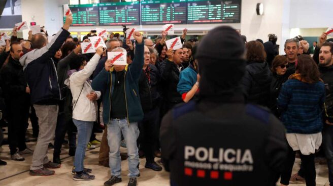 CDR concentrados en la estación de Sants de Barcelona.