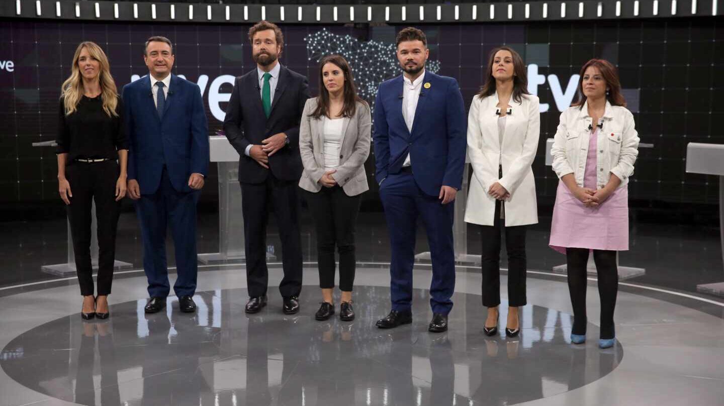 Los portavoces, en el debate a siete de RTVE.