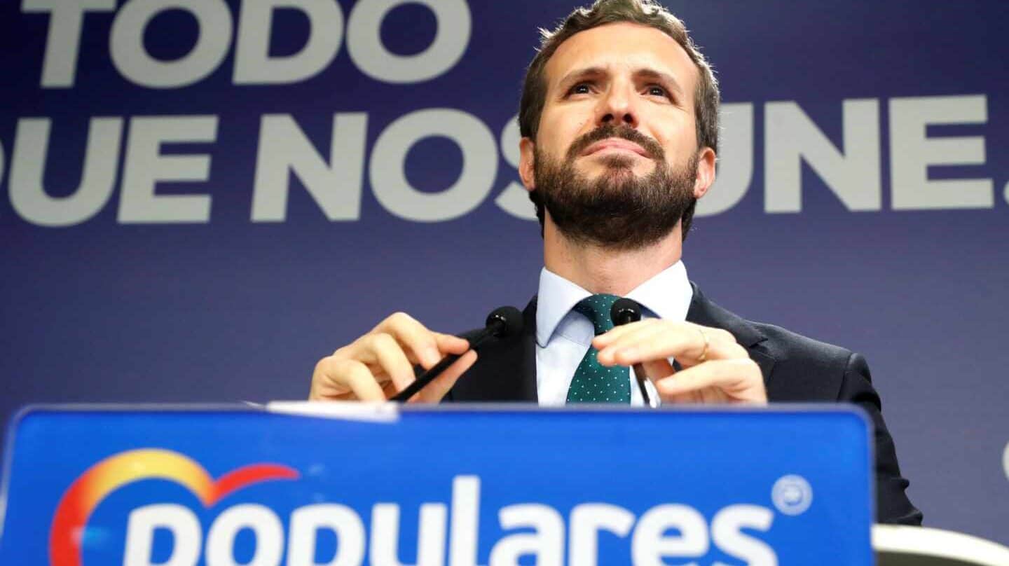 Casado durante la rueda de prensa posterior a la reunión de la ejecutiva de su partido