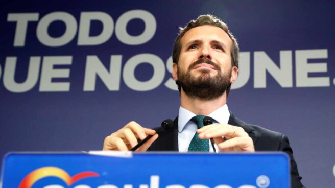 Pablo Casado Casado durante la rueda de prensa posterior a la reunión de la ejecutiva de su partido