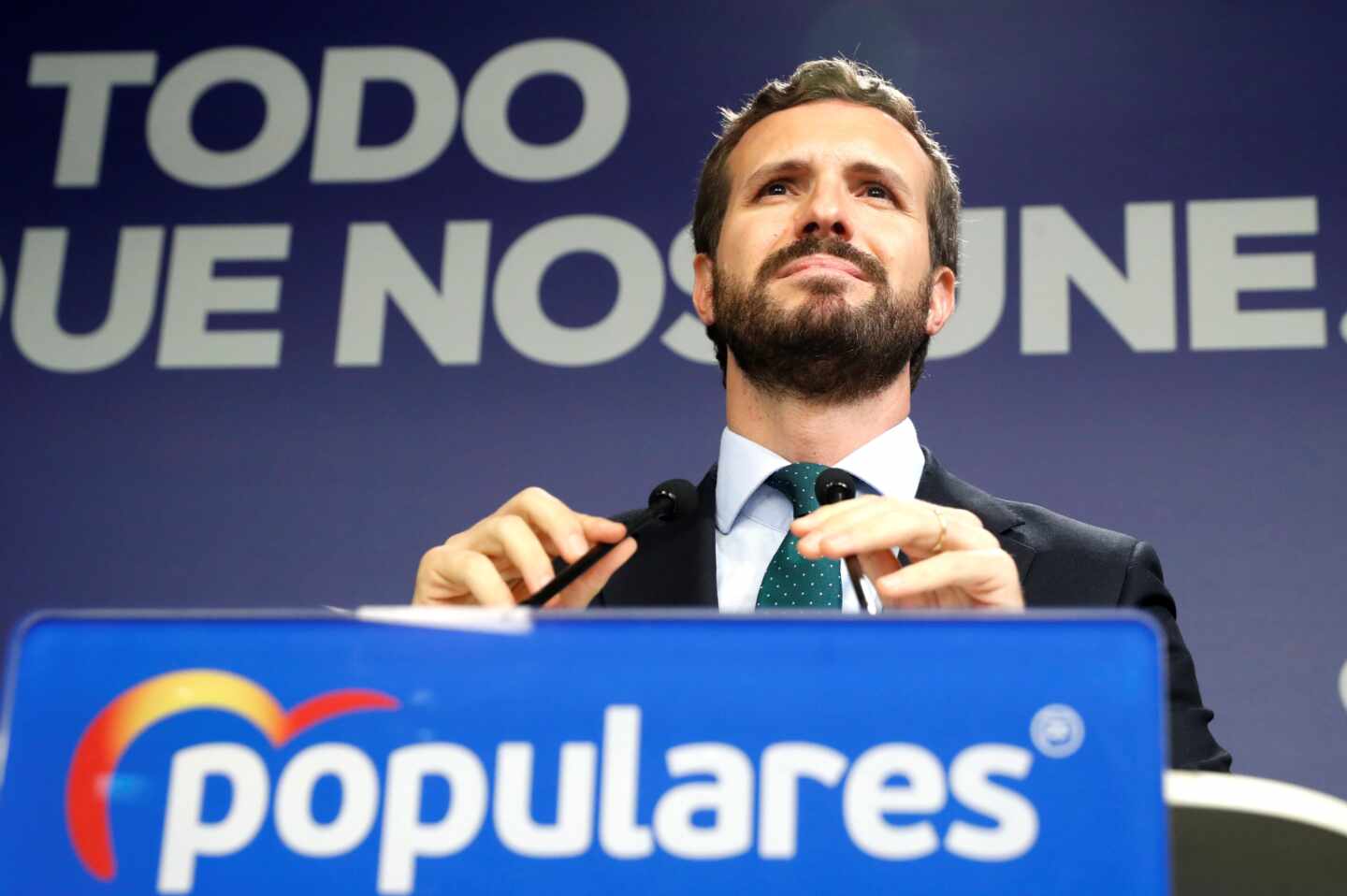 Casado durante la rueda de prensa posterior a la reunión de la ejecutiva de su partido