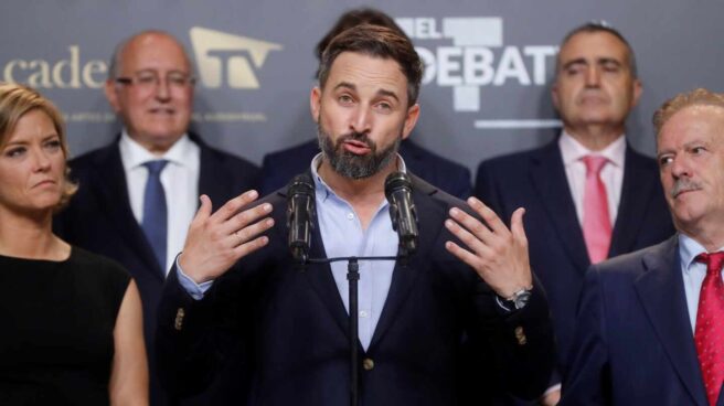 Santiago Abascal, tras el debate.