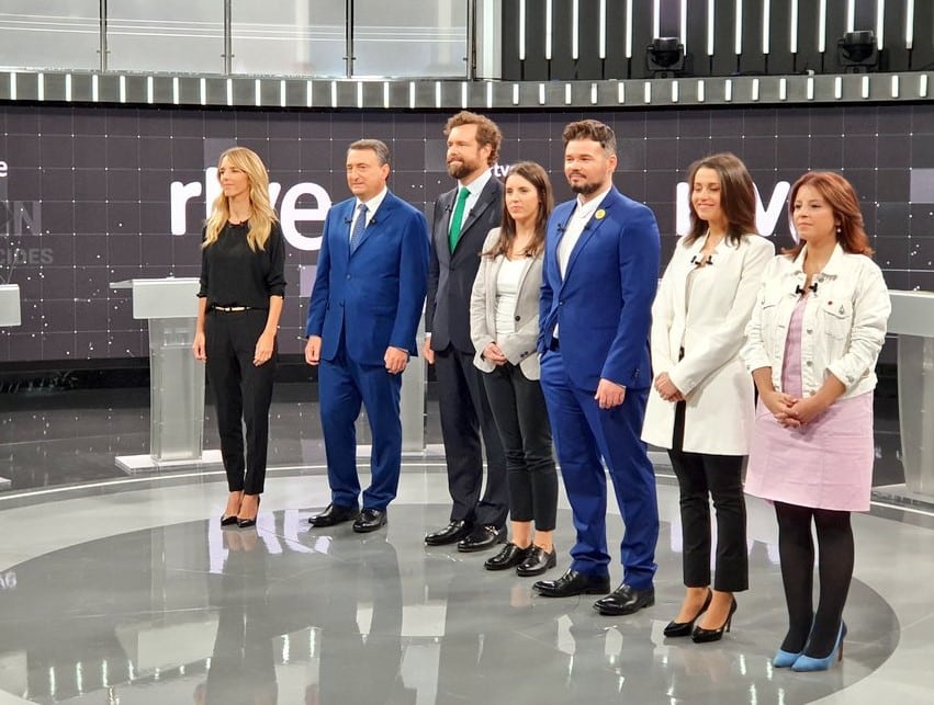 Los portavoces, en el debate a siete de RTVE.