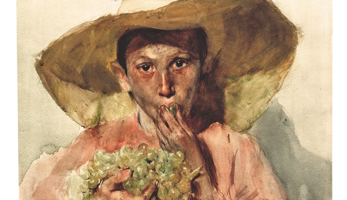 Joaquín Sorolla. Comiendo uvas, 1898. Acuarela sobre papel. Museo Sorolla