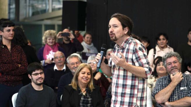 Pablo Iglesias durante un mitin en Bilbao