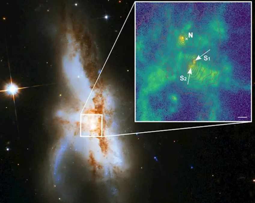 Detectan tres agujeros negros supermasivos en un sistema de galaxias