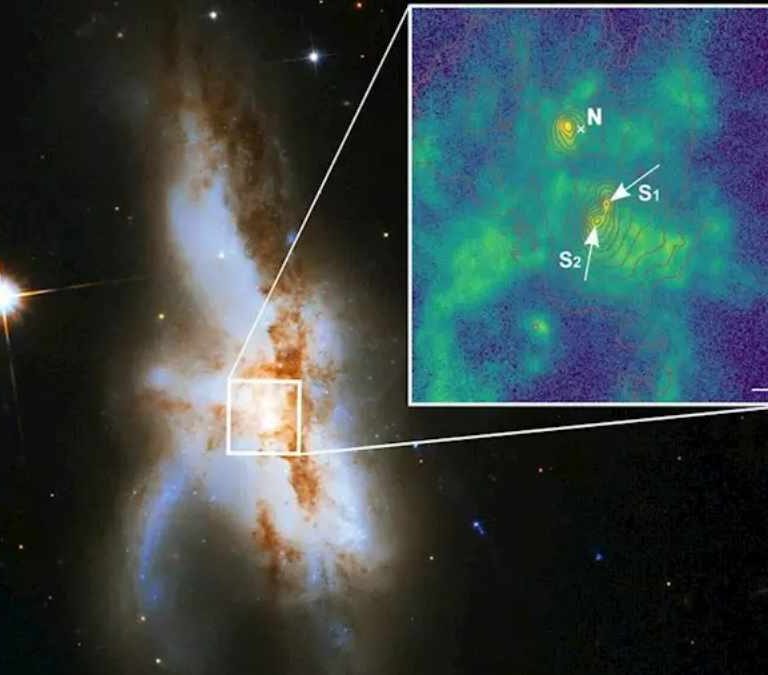 Detectan tres agujeros negros supermasivos en un sistema de galaxias